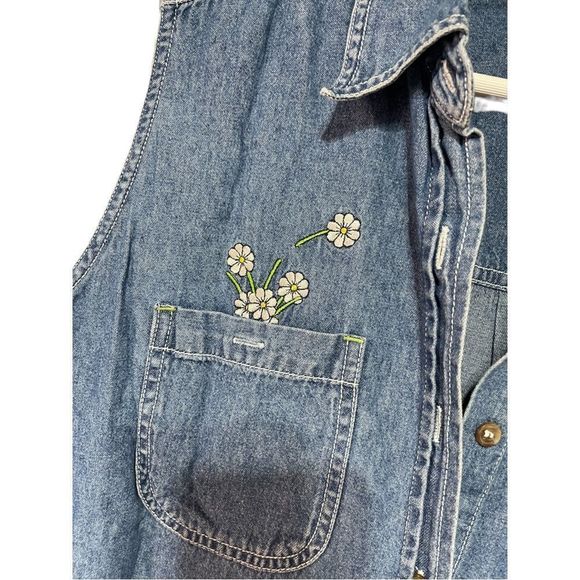 Looney Tunes Vintage Sleeveless Denim Top 90’s Tweety Bird Medium EUC - Picture 7 of 12